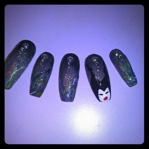 Reusable Acrylic/Gel Ombre Glitter Press On Nails